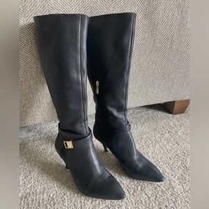 Vince Camuto Black Leather Heeled Boots 8M/38